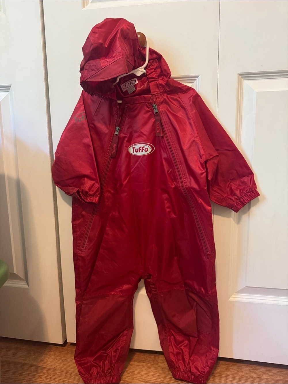 Tuffo Kids Waterproof Red Rain Suit - Hooded One-Piece